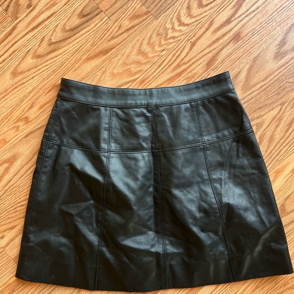 Free People Black Leather Button-Up Skirt - Picture 2 of 4